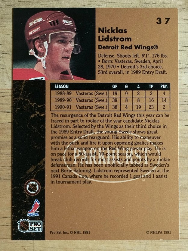 1991-92 Parkhurst #37 Nicklas Lidstrom RC