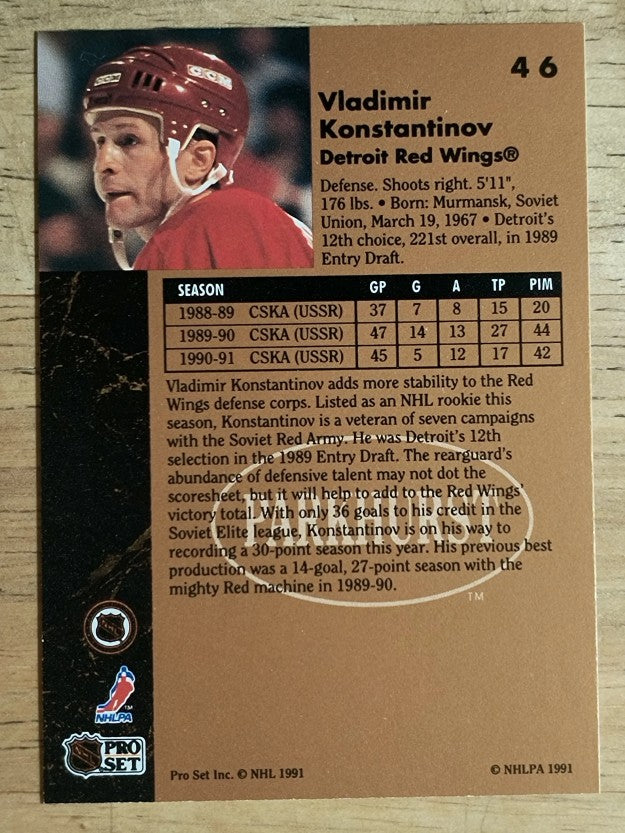 1991-92 Parkhurst #46 Vladimir Konstantinov RC