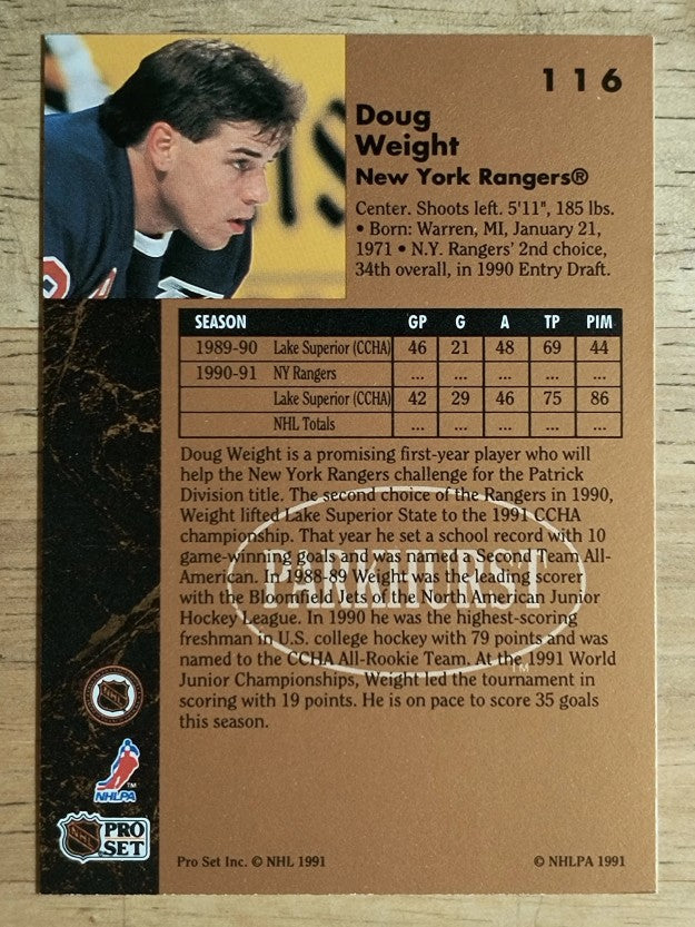 1991-92 Parkhurst #116 Doug Weight RC
