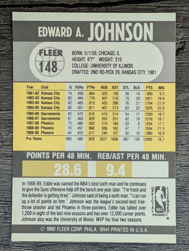 1990-91 Fleer #149 Kevin Johnson