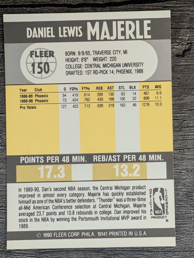 1990-91 Fleer #150B Dan Majerle COR