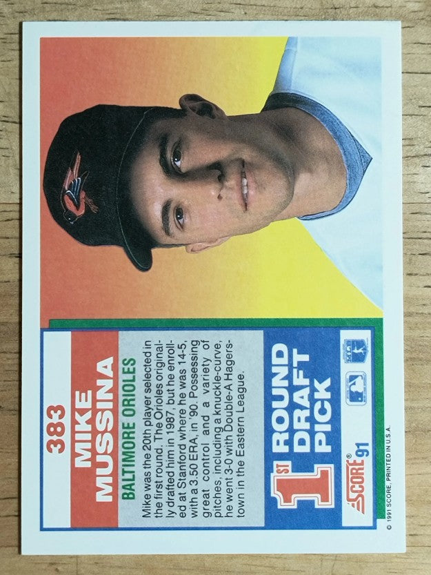 1991 Score #383 Mike Mussina RC