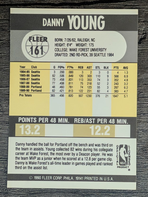 1990-91 Fleer #161 Danny Young