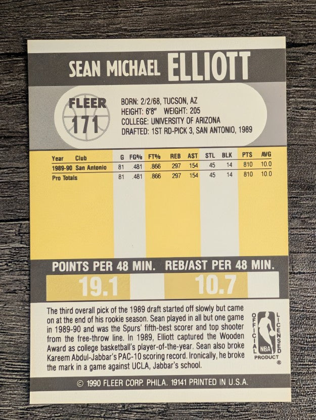 1990-91 Fleer #171 Sean Elliott RC