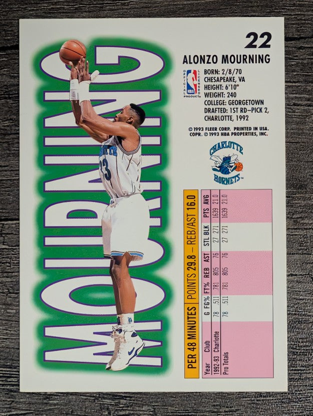 1993-94 Fleer #22 Alonzo Mourning