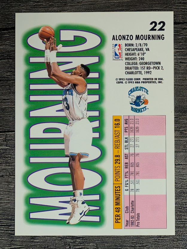 1993-94 Fleer #22 Alonzo Mourning