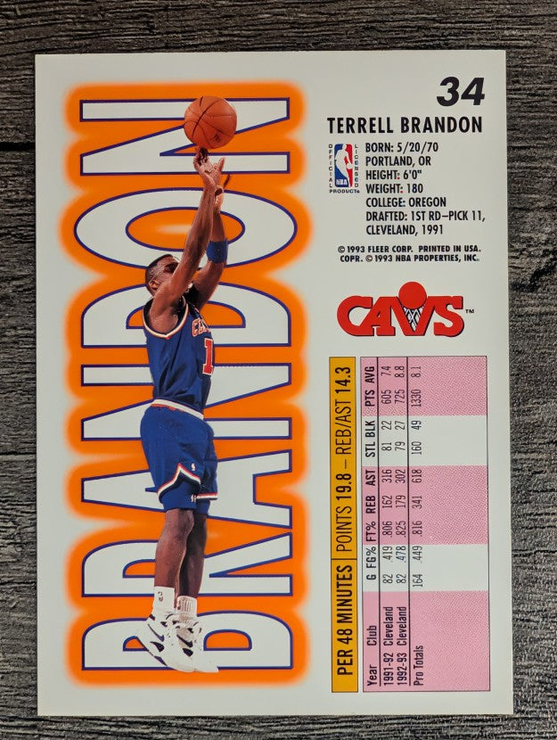 1993-94 Fleer #34 Terrell Brandon