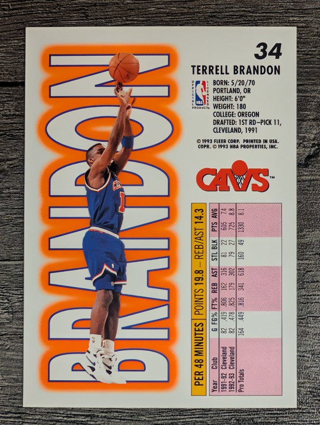 1993-94 Fleer #34 Terrell Brandon
