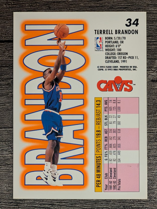1993-94 Fleer #34 Terrell Brandon