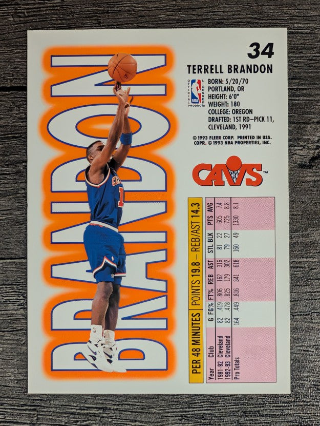 1993-94 Fleer #34 Terrell Brandon