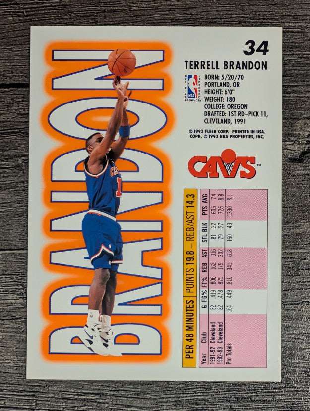 1993-94 Fleer #34 Terrell Brandon