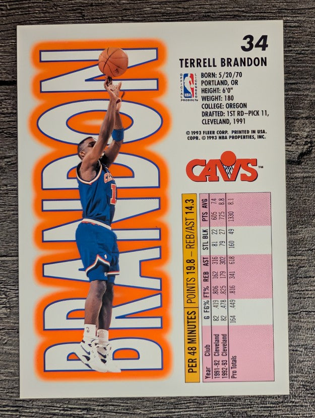 1993-94 Fleer #34 Terrell Brandon