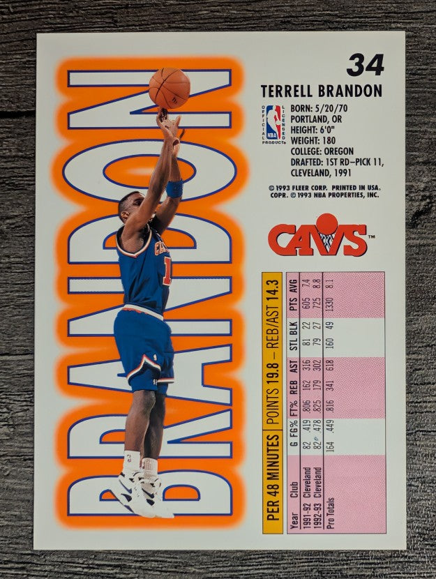 1993-94 Fleer #34 Terrell Brandon