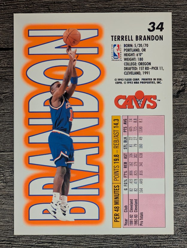1993-94 Fleer #34 Terrell Brandon