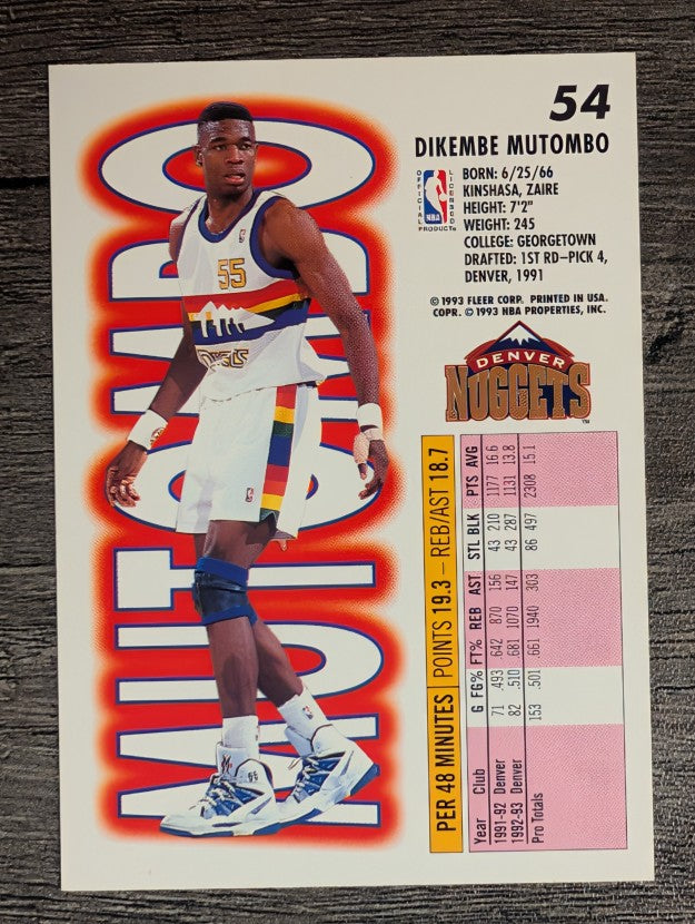 1993-94 Fleer #54 Dikembe Mutombo