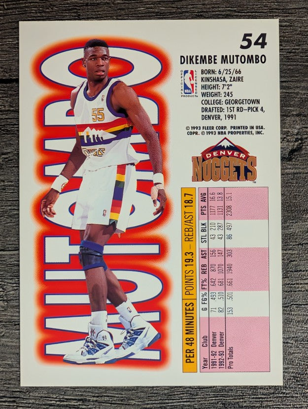 1993-94 Fleer #54 Dikembe Mutombo