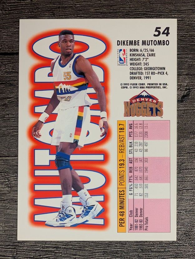 1993-94 Fleer #54 Dikembe Mutombo