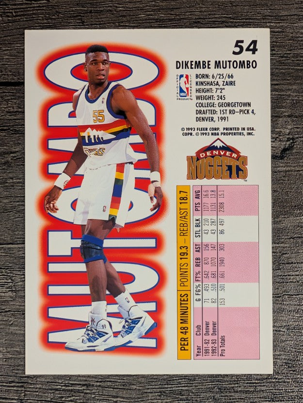 1993-94 Fleer #54 Dikembe Mutombo