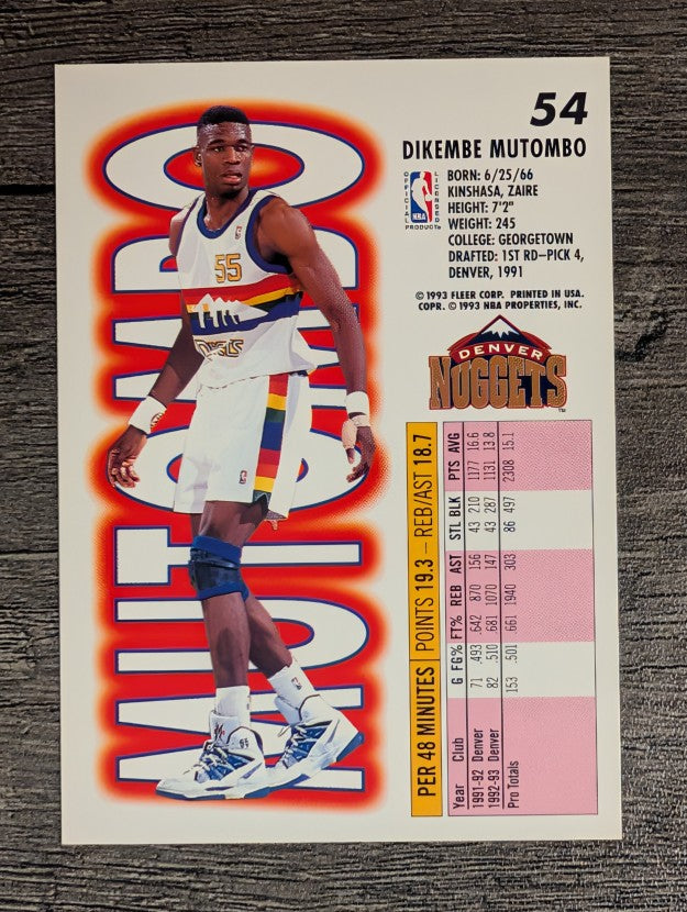 1993-94 Fleer #54 Dikembe Mutombo