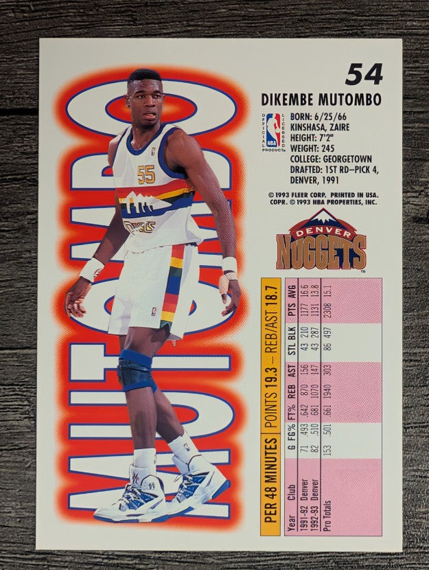 1993-94 Fleer #54 Dikembe Mutombo