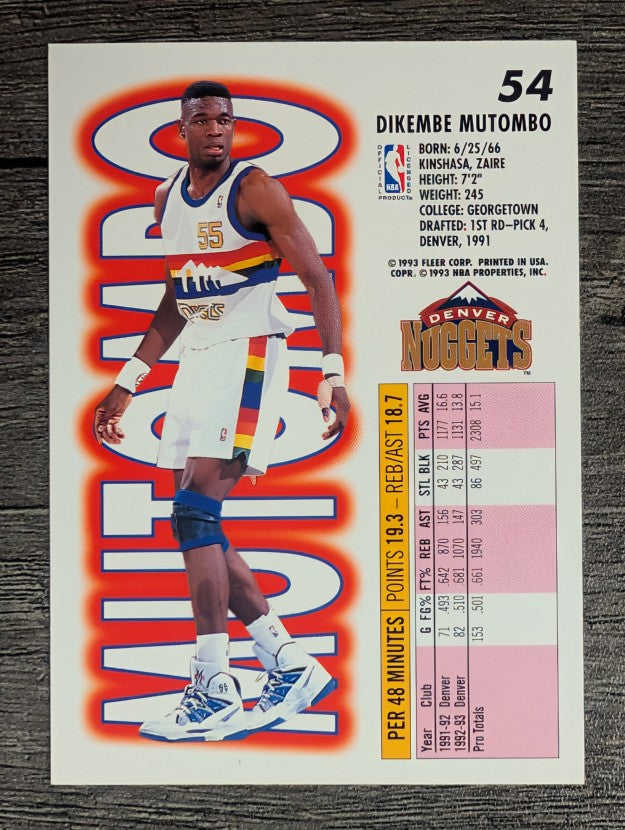 1993-94 Fleer #54 Dikembe Mutombo