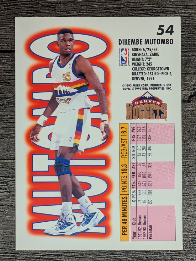 1993-94 Fleer #54 Dikembe Mutombo