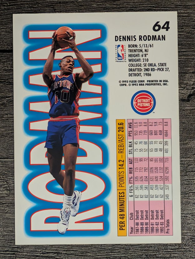 1993-94 Fleer #64 Dennis Rodman