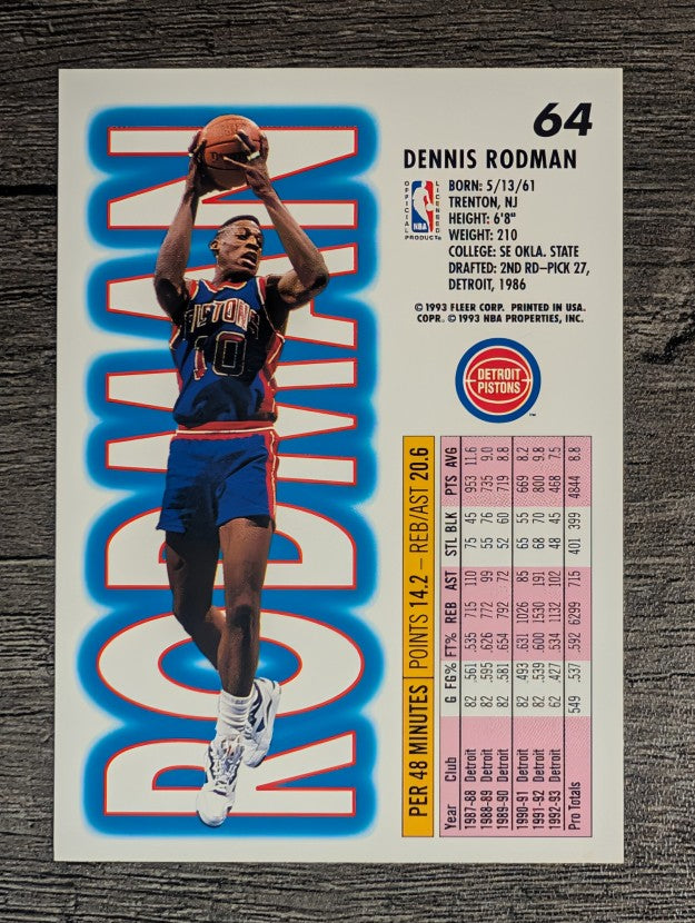 1993-94 Fleer #64 Dennis Rodman