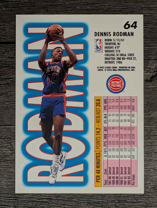 1993-94 Fleer #64 Dennis Rodman