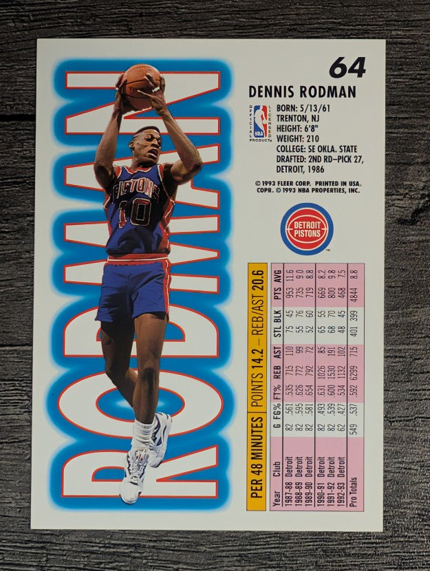 1993-94 Fleer #64 Dennis Rodman