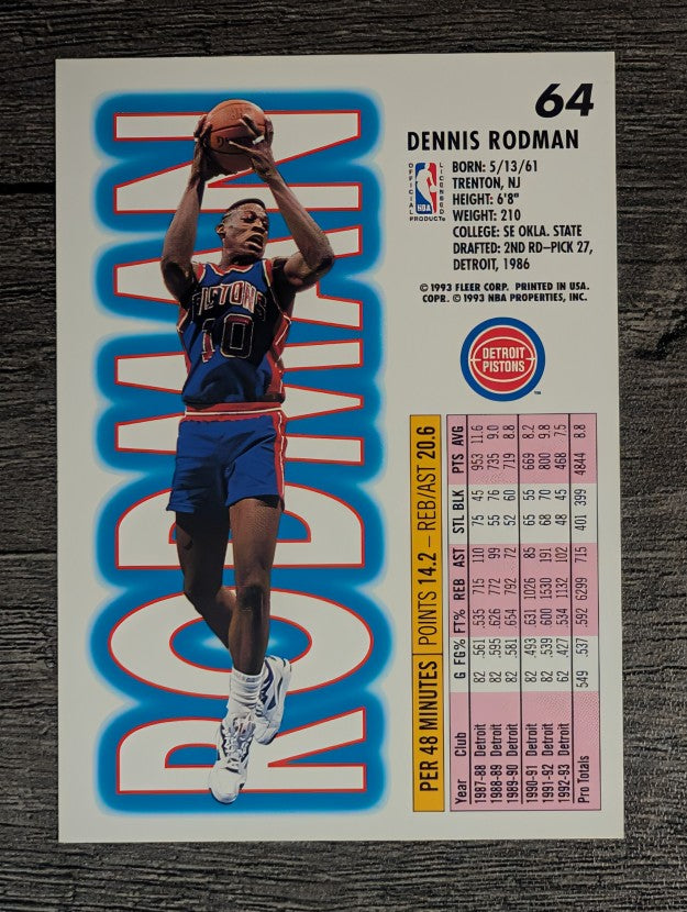 1993-94 Fleer #64 Dennis Rodman (NM)