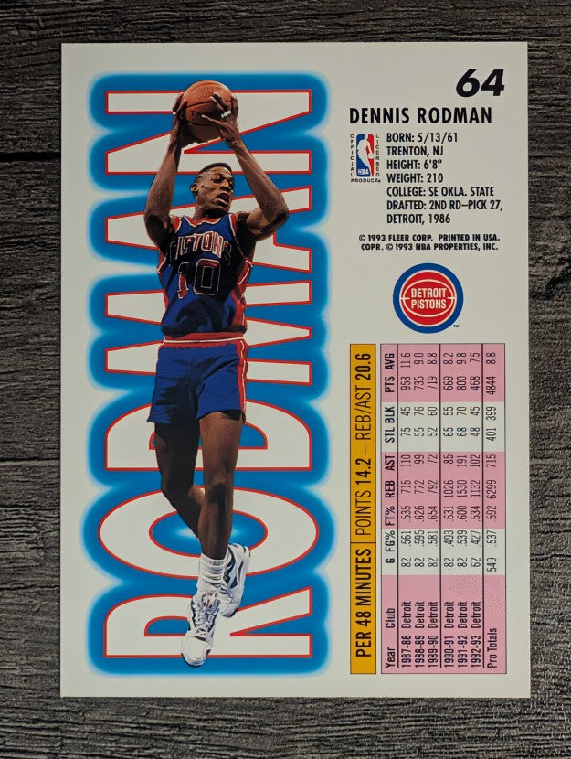1993-94 Fleer #64 Dennis Rodman