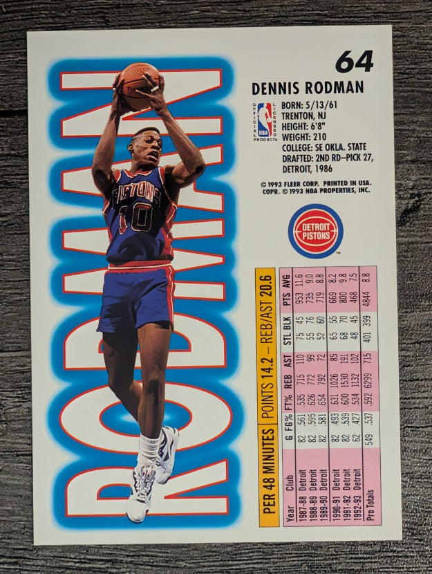 1993-94 Fleer #64 Dennis Rodman (NM)