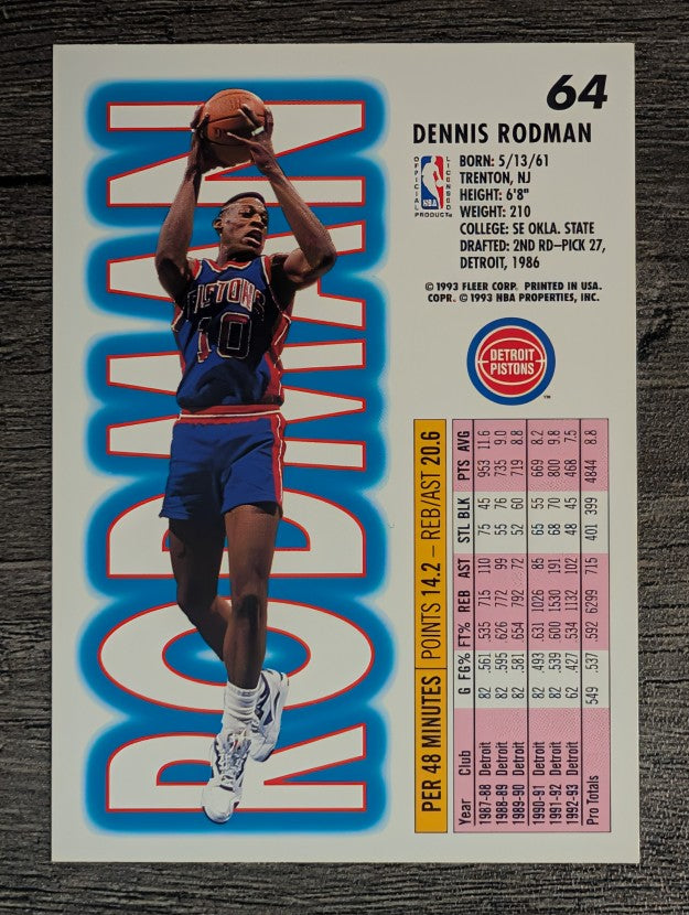 1993-94 Fleer #64 Dennis Rodman