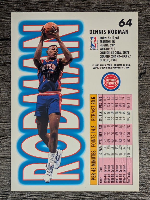 1993-94 Fleer #64 Dennis Rodman