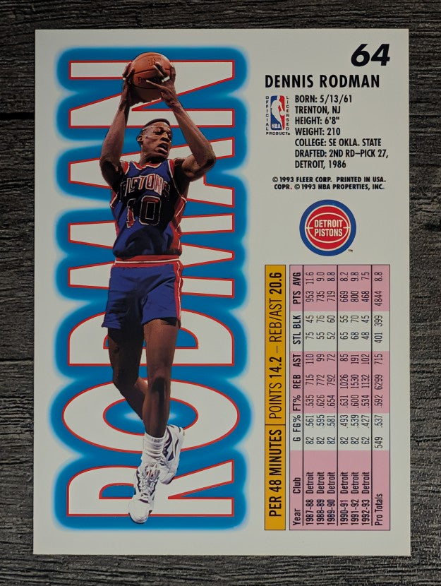 1993-94 Fleer #64 Dennis Rodman (NM)