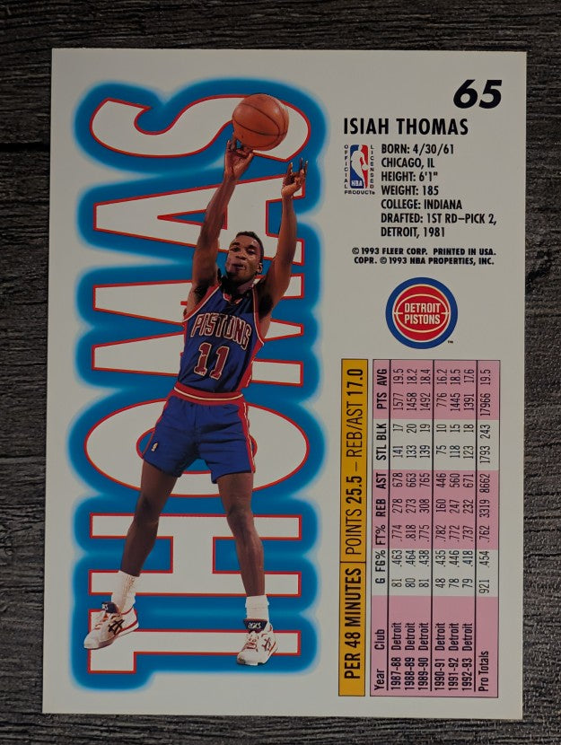 1993-94 Fleer #65 Isiah Thomas