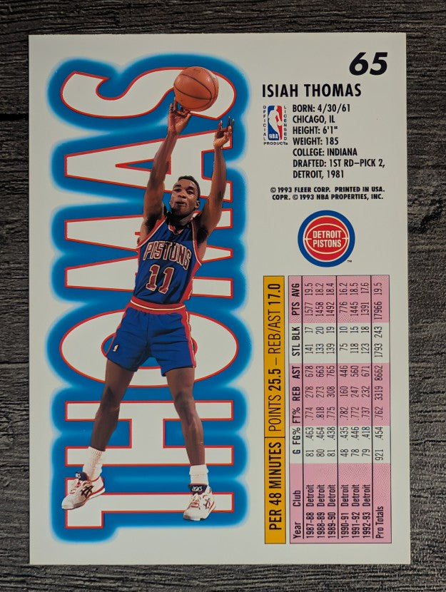 1993-94 Fleer #65 Isiah Thomas