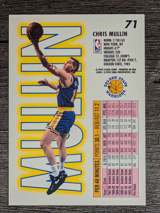 1993-94 Fleer #71 Chris Mullin