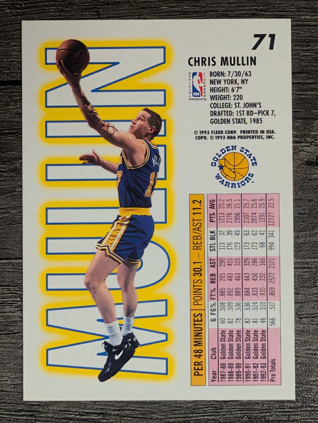 1993-94 Fleer #71 Chris Mullin