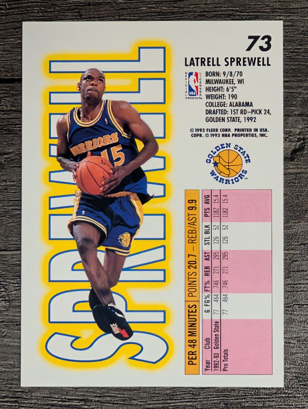1993-94 Fleer #73 Latrell Sprewell