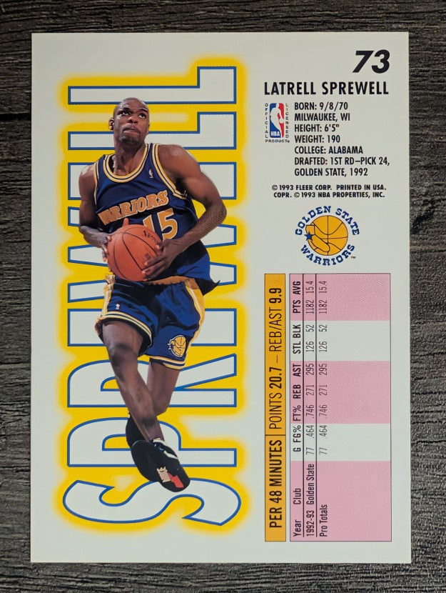 1993-94 Fleer #73 Latrell Sprewell