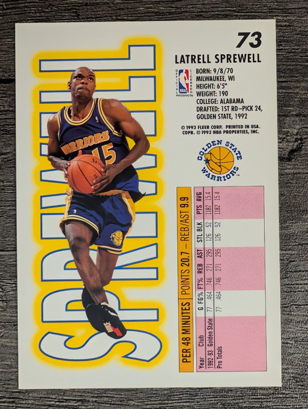 1993-94 Fleer #73 Latrell Sprewell