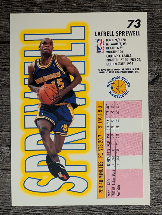 1993-94 Fleer #73 Latrell Sprewell