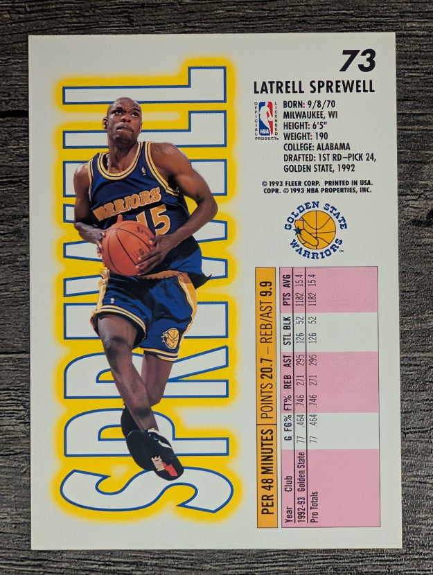 1993-94 Fleer #73 Latrell Sprewell