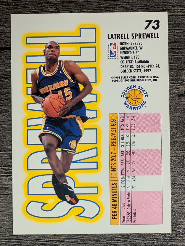 1993-94 Fleer #73 Latrell Sprewell