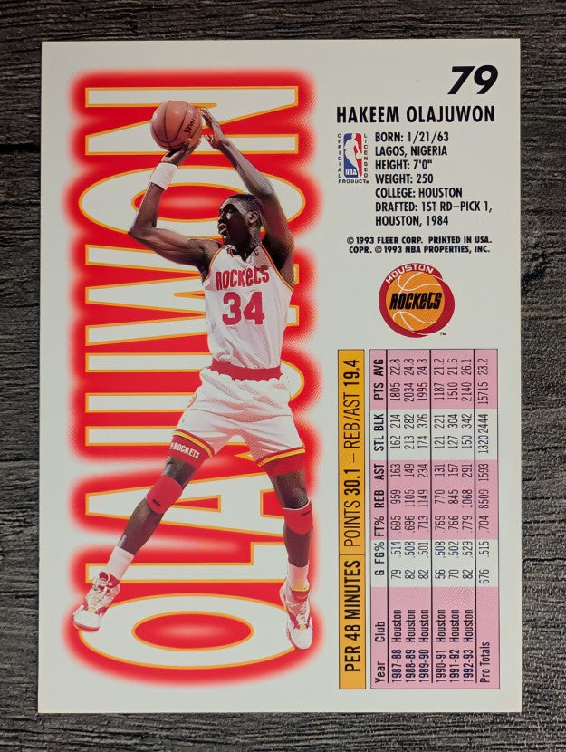 1993-94 Fleer #79 Hakeem Olajuwon