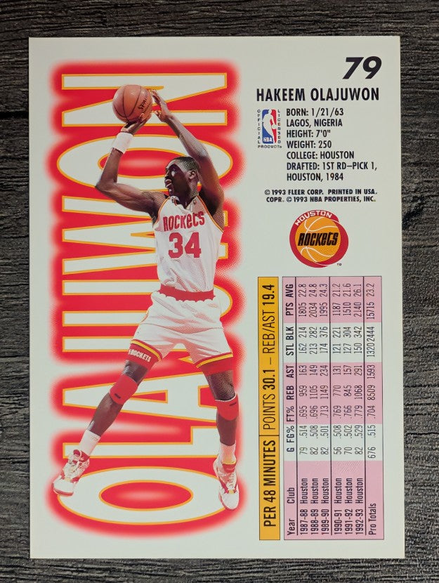 1993-94 Fleer #79 Hakeem Olajuwon