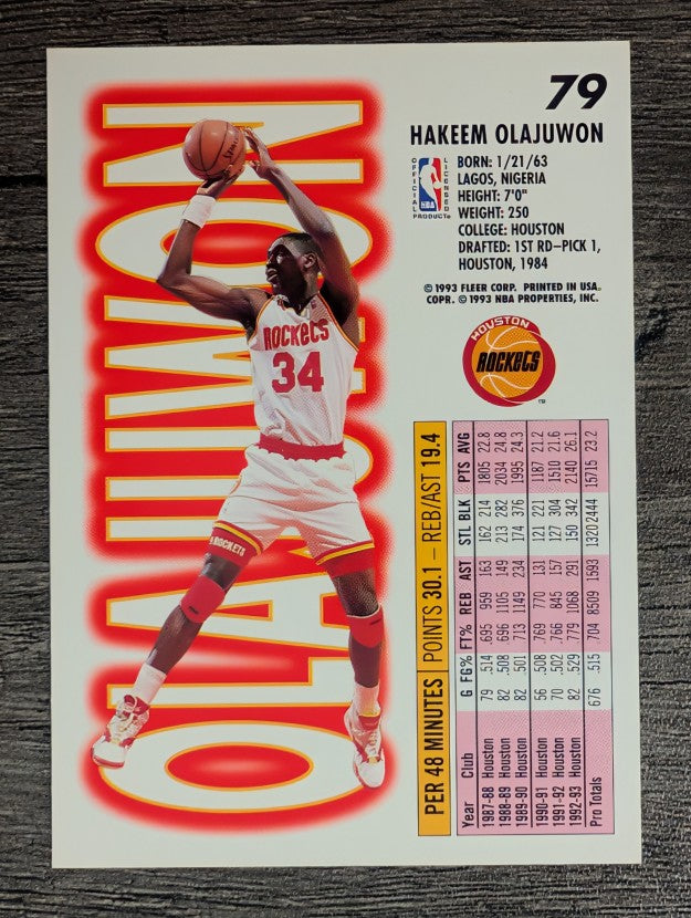 1993-94 Fleer #79 Hakeem Olajuwon