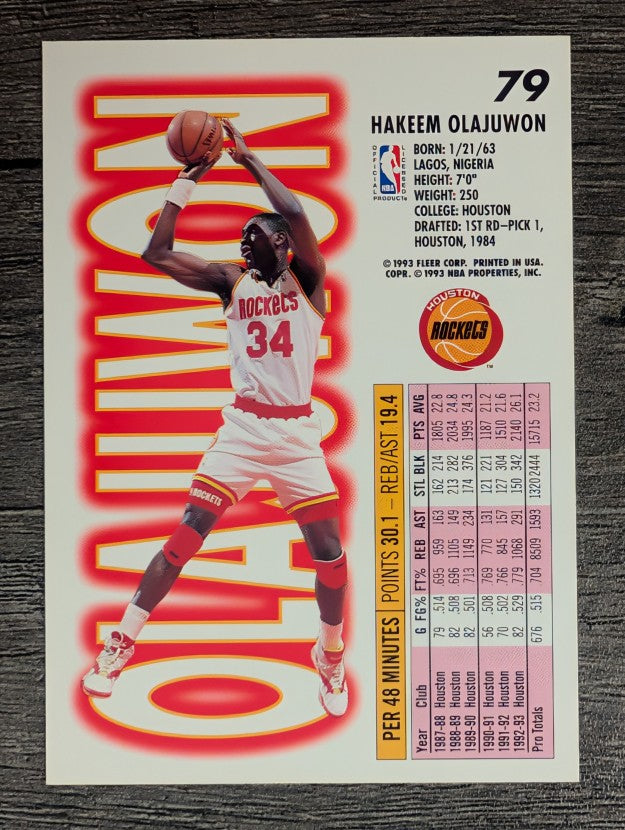 1993-94 Fleer #79 Hakeem Olajuwon